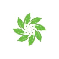 Logos of green leaf ecology nature element vector