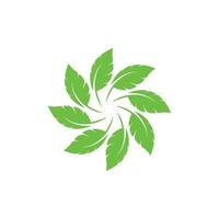 Logos of green leaf ecology nature element vector