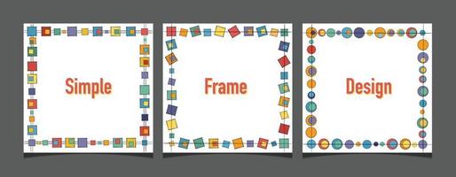 Set of creative square social media post with shapes frame background vector