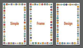 Set of creative vertical social media post with shapes frame background vector