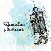 cuadrado social medios de comunicación ramadhan tema con fanoos linterna ilustración en un grunge antecedentes vector