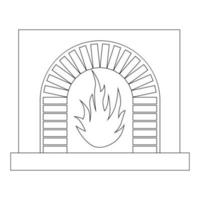 fireplace icon vector