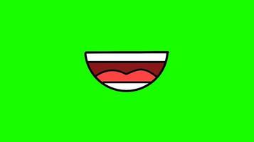 Animation des sprechenden Mundes mit grünem Bildschirm video