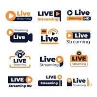 Live Streaming Label and Badge vector