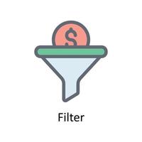 Filter Vector Fill outline Icons. Simple stock illustration stock