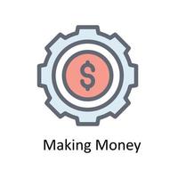 Making Money Vector Fill outline Icons. Simple stock illustration stock