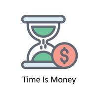 Time Is Money  Vector Fill outline Icons. Simple stock illustration stock