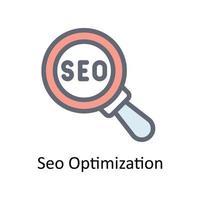 Seo Optimization Vector Fill outline Icons. Simple stock illustration stock