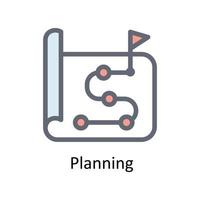 Planning Vector Fill outline Icons. Simple stock illustration stock