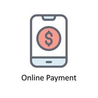 Online Payment Vector Fill outline Icons. Simple stock illustration stock