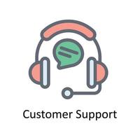 Customer Support Vector Fill outline Icons. Simple stock illustration stock