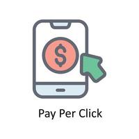 Pay Per Click Vector Fill outline Icons. Simple stock illustration stock