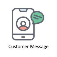 Customer Message Vector Fill outline Icons. Simple stock illustration stock