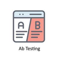 Ab Testing Vector Fill outline Icons. Simple stock illustration stock