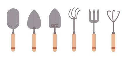 Agriculture tools elements. Hand drawn illustrations of garden planting tools. Isolated objects on a white background. vector