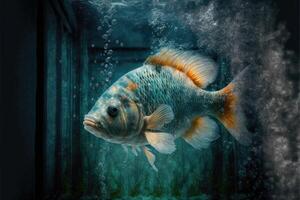 Fish swimming in an aquarium. photo