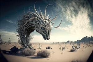 Surreal creatures roam through a twisted world photo