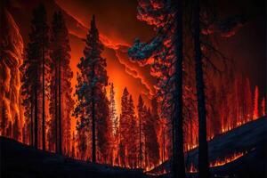 Wildfire and Burning. photo