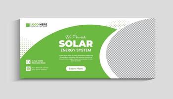 Solar energy social media cover banner template vector