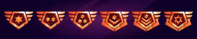 Set of golden game army badge on background vector