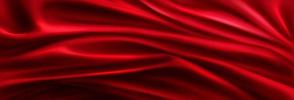 Realistic red silk top view vector background