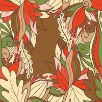 Floral seamless pattern with leaves, flowers and berries. vector