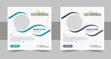 Customer feedback review set with rating sections. Customer feedback testimonial or testimonial template bundle design for websites. Business client testimonials collection with dark color vector