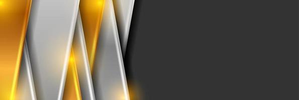 Golden and grey shiny abstract corporate banner design vector