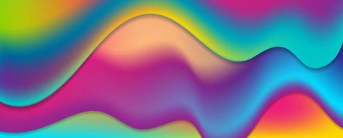 Colorful neon flowing liquid waves abstract background vector