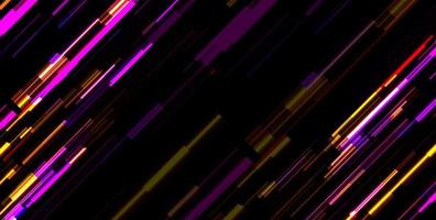 Abstract tech glowing neon lines vector background with glitch effect