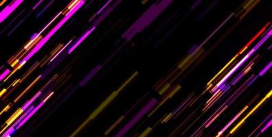 Abstract tech glowing neon lines vector background with glitch effect