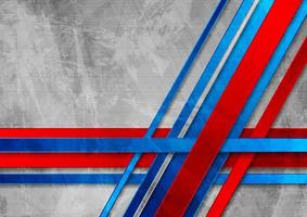 Grunge wall abstract background with red blue stripes vector