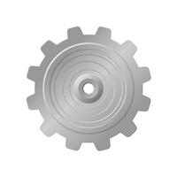 Grey mechanical gear with centre on white background. Eps 10 vector file.