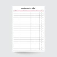 Assignment Tracker,Homework Tracker,Assignment Log,Study Planner,Assignment checklist,Student Planner,Assignment Organizer,Assignment Sheet,Assignment progress,Assignment planner,Assignment Chart vector