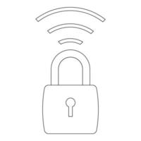 locked wifi signal icon vector