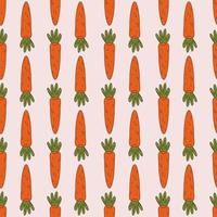 Trendy retro carrot. Seamless pattern. Cartoon style. vector