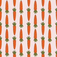 Trendy retro carrot. Seamless pattern. Cartoon style. vector