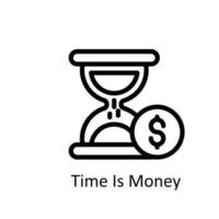 Time Is Money  Vector  outline Icons. Simple stock illustration stock