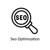 Seo Optimization Vector  outline Icons. Simple stock illustration stock