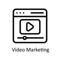 vídeo márketing vector contorno iconos sencillo valores ilustración valores