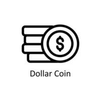 dólar moneda vector contorno iconos sencillo valores ilustración valores