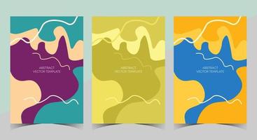 Memphis Style Poster Set. Creative abstract backgrounds for social media templates, neutral colors for your decoration, Flat style Abstract Vector Design ideal for Banners