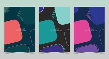 Memphis Style Poster Set. Creative abstract backgrounds for social media templates, neutral colors for your decoration, Flat style Abstract Vector Design ideal for Banners