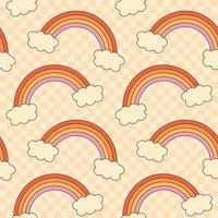 Retro groovy 70s seamless pattern. Seamless abstract pattern with rainbows. vector