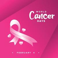 World Cancer Day Design With Ribbon vector
