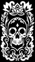 black and white of skull background vector
