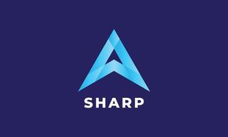 Logo vector blue color arrow sharp concept minimalism art symbol triangle style