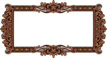 classic style frame vector design with fancy carved ornament