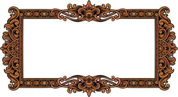 classic style frame vector design with fancy carved ornament