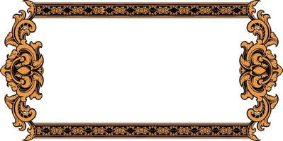 classic style frame vector design with fancy carved ornament